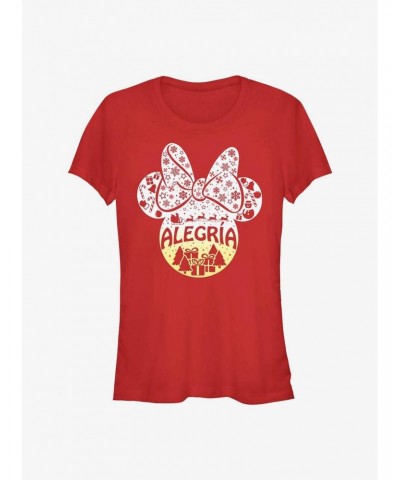 Disney Minnie Mouse Alegria Joy in Spanish Ears Girls T-Shirt $8.72 T-Shirts