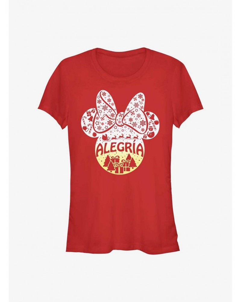 Disney Minnie Mouse Alegria Joy in Spanish Ears Girls T-Shirt $8.72 T-Shirts