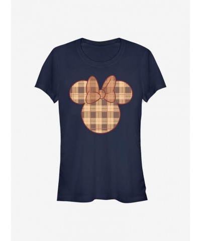 Disney Minnie Mouse Fall Plaid Minnie Girls T-Shirt $8.22 T-Shirts