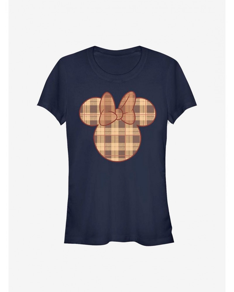 Disney Minnie Mouse Fall Plaid Minnie Girls T-Shirt $8.22 T-Shirts