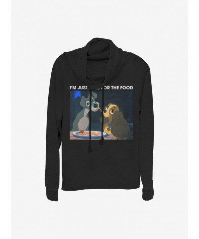 Disney Lady And The Tramp Lady Tramp Meme Cowlneck Long-Sleeve Girls Top $19.76 Tops