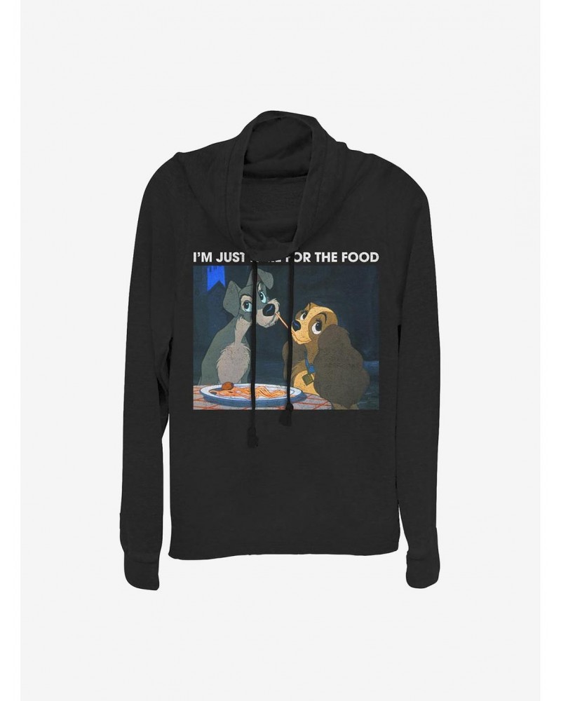 Disney Lady And The Tramp Lady Tramp Meme Cowlneck Long-Sleeve Girls Top $19.76 Tops