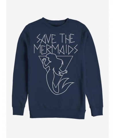 Disney The Little Mermaid Save The Mermaids Crew Sweatshirt $11.07 Sweatshirts