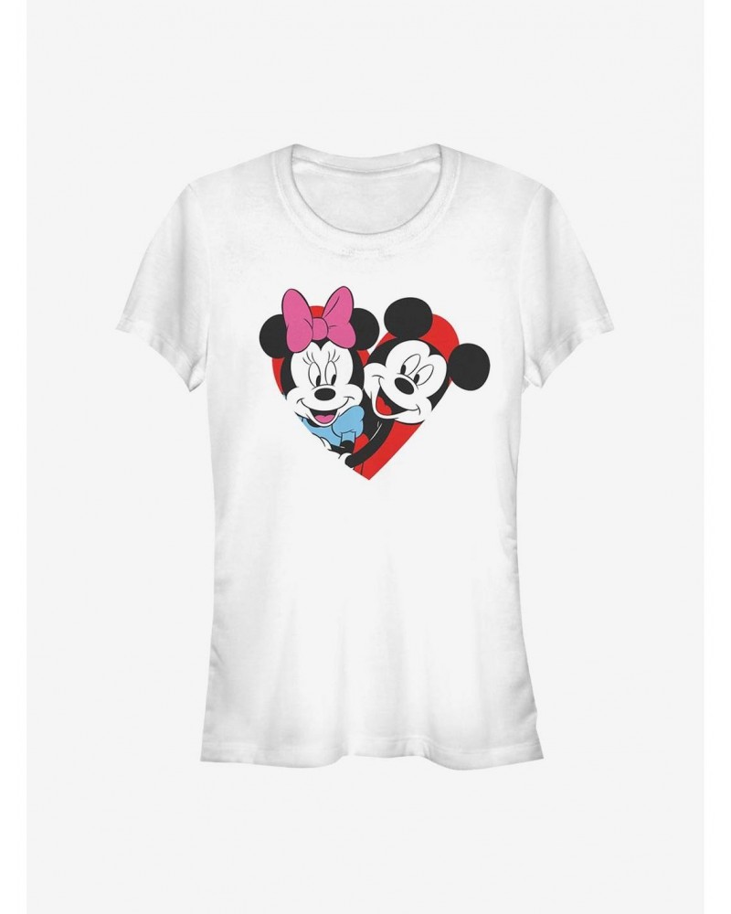 Disney Mickey Mouse Mickey Minnie Heart Girls T-Shirt $9.71 T-Shirts