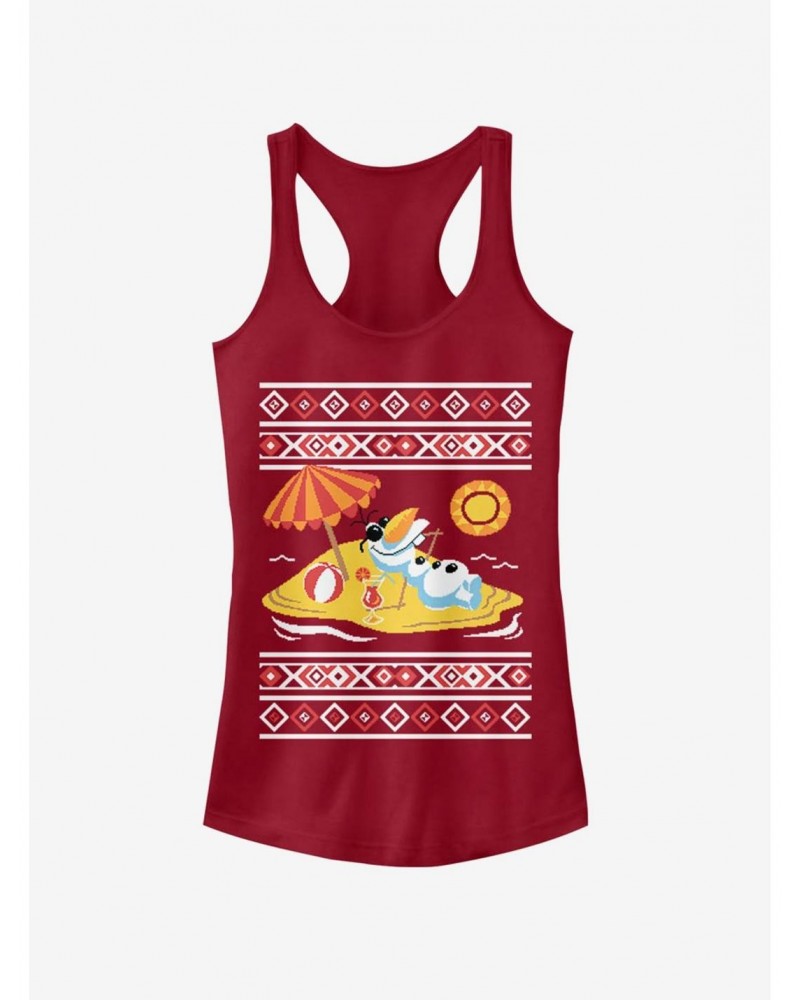 Disney Frozen Olaf Christmas Sweater Girls Tank $11.95 Tanks