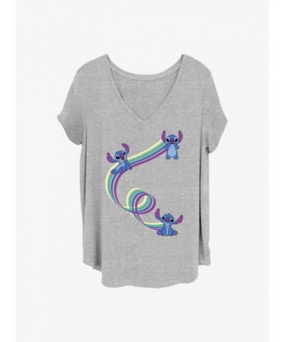 Disney Lilo & Stitch Ribbon Stitches Girls T-Shirt Plus Size $13.58 T-Shirts