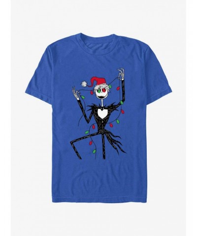 Disney The Nightmare Before Christmas Santa Jack Christmas Lights T-Shirt $9.80 T-Shirts