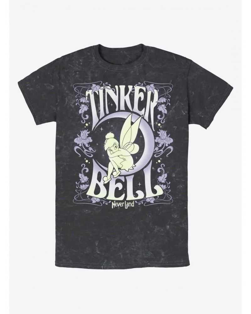 Disney Tinker Bell Floral Fairy Poster Mineral Wash T-Shirt $9.32 T-Shirts