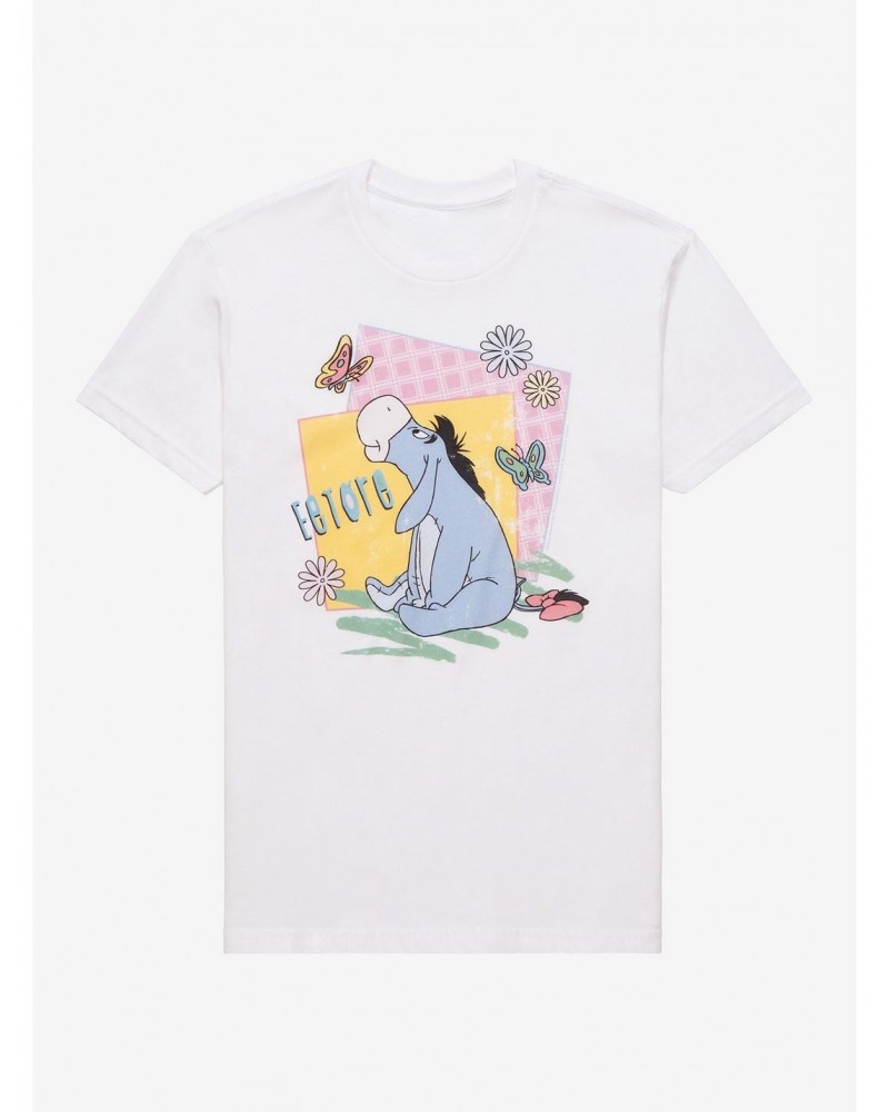 Disney Winnie The Pooh Eeyore Butterfly Boyfriend Fit Girls T-Shirt $9.21 T-Shirts