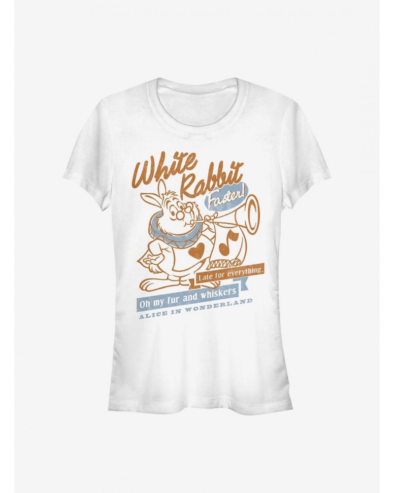 Disney Alice In Wonderland Girls T-Shirt Rabbit Girls T-Shirt $11.95 T-Shirts