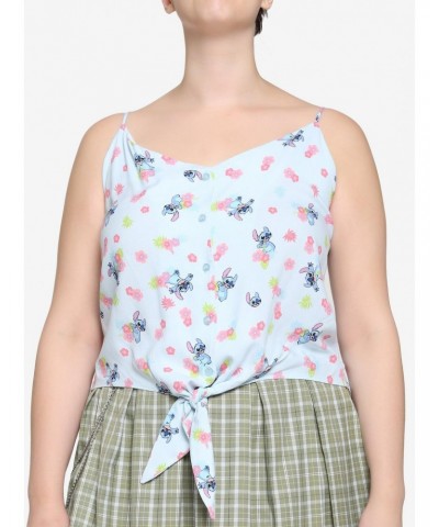 Disney Lilo & Stitch Floral Tie-Front Girls Tank Top Plus Size $8.97 Tops