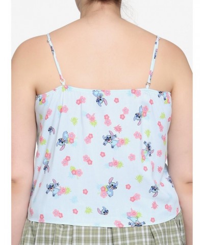 Disney Lilo & Stitch Floral Tie-Front Girls Tank Top Plus Size $8.97 Tops