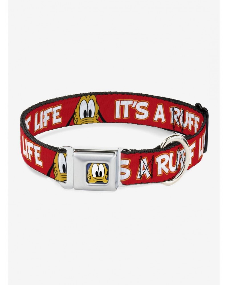 Disney Pluto Its A Ruff Life Seatbelt Buckle Dog Collar $8.47 Pet Collars