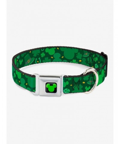 Disney Mickey Mouse St Patricks Day Collage Seatbelt Buckle Dog Collar $8.72 Pet Collars