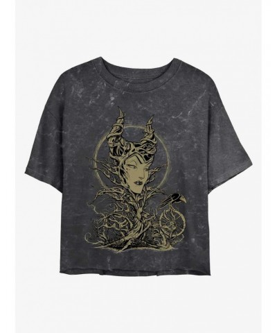 Disney Maleficent The Gift Maleficent Mineral Wash Crop Girls T-Shirt $13.01 T-Shirts