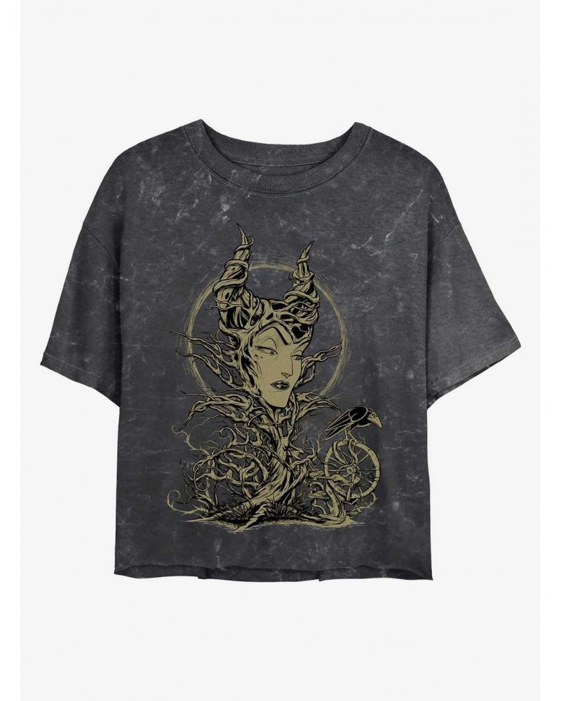 Disney Maleficent The Gift Maleficent Mineral Wash Crop Girls T-Shirt $13.01 T-Shirts