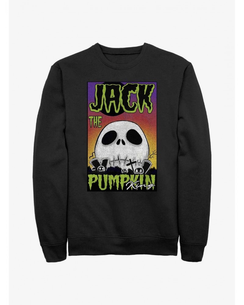 Disney The Nightmare Before Christmas Jack The Pumpkin King Skull Poster Sweatshirt $13.28 Sweatshirts