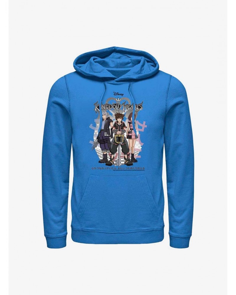 Disney Kingdom Hearts Sora Japanese Text Group Hoodie $15.72 Hoodies