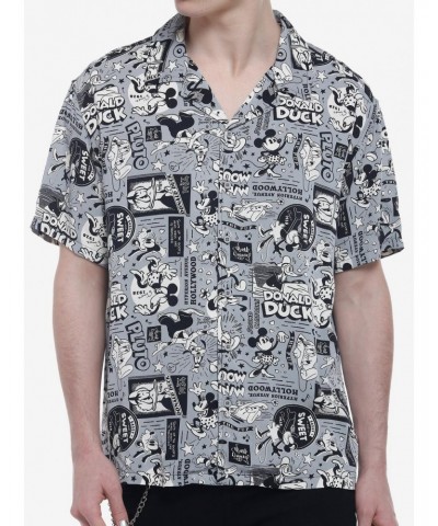 Our Universe Disney100 Mickey Mouse And Friends Vintage Woven Button-Up $17.96 Button-Up