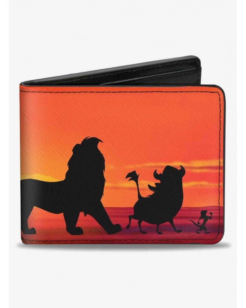 Disney The Lion King Hakuna Matata Simba Pumbaa Timon Sunset Silhouette Bifold Wallet $7.32 Wallets