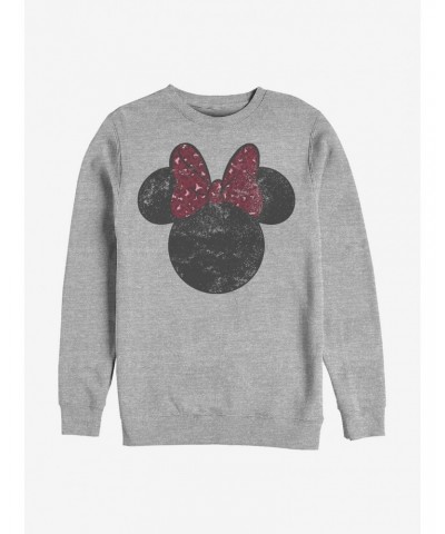 Disney Minnie Mouse Minnie Leopard Bow Crew Sweatshirt $16.97 Sweatshirts