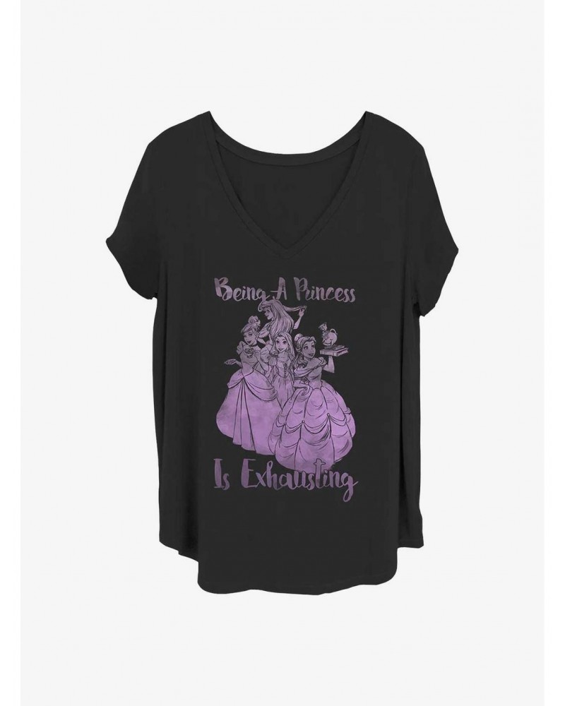 Disney Princesses Exhausted Girls T-Shirt Plus Size $13.01 T-Shirts