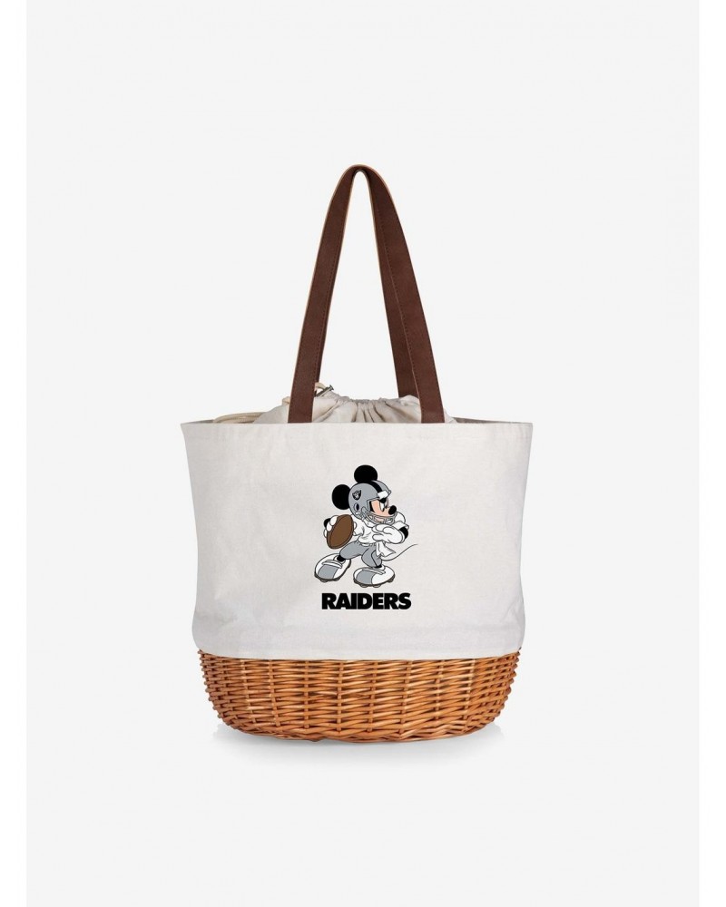 Disney Mickey Mouse NFL Las Vegas Raiders Canvas Willow Basket Tote $26.61 Totes