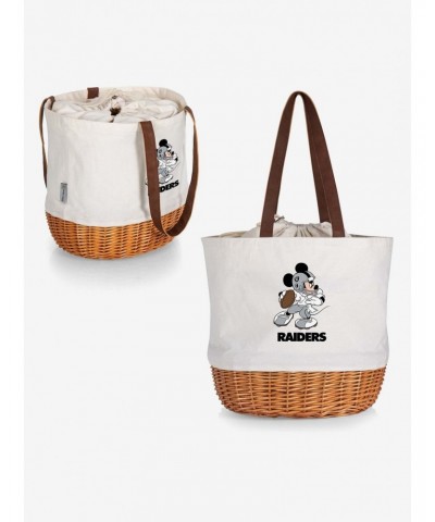 Disney Mickey Mouse NFL Las Vegas Raiders Canvas Willow Basket Tote $26.61 Totes