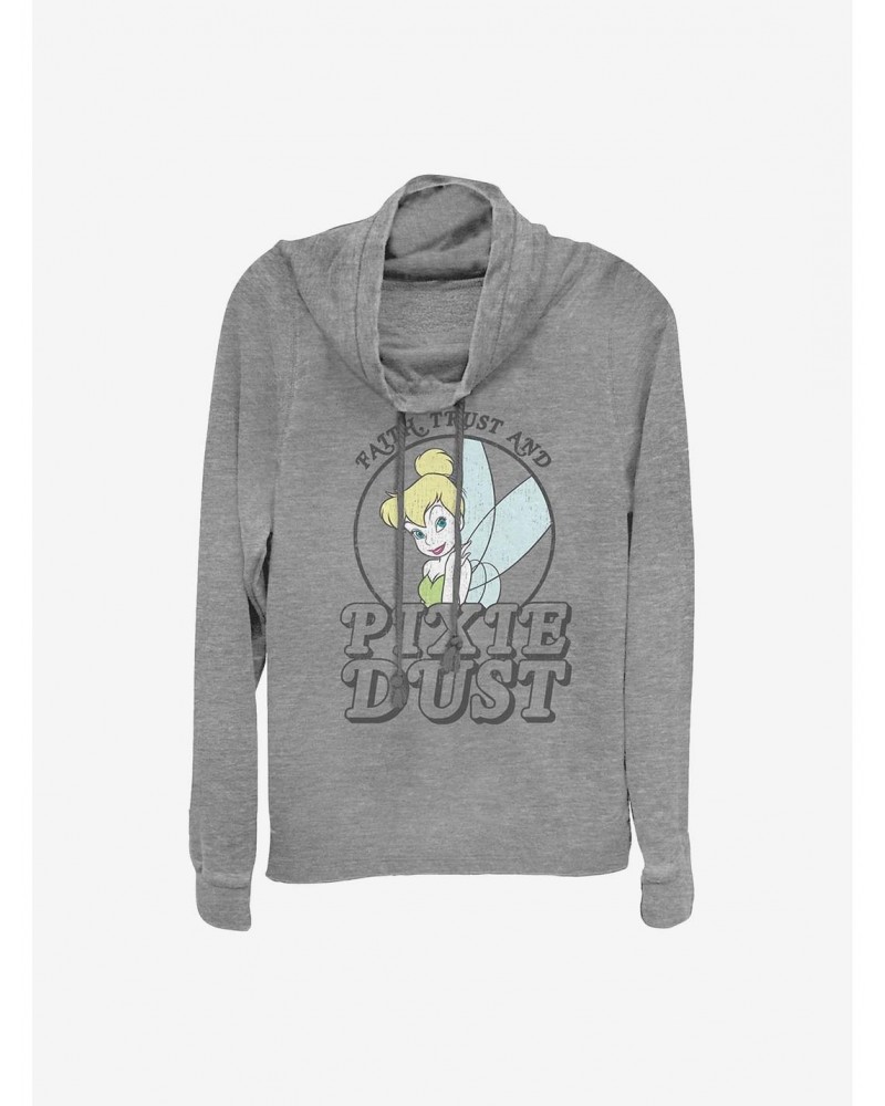 Disney Tinker Bell Get That Pixie Dust Cowlneck Long-Sleeve Girls Top $16.16 Tops