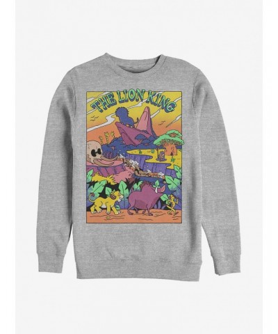 Disney The Lion King Lion Poster Crew Sweatshirt $15.87 Sweatshirts