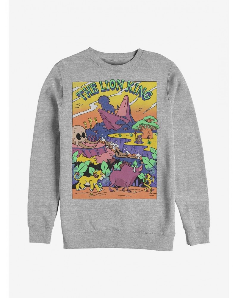 Disney The Lion King Lion Poster Crew Sweatshirt $15.87 Sweatshirts