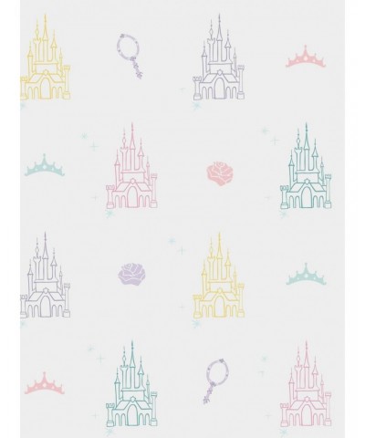 Disney Princesses White And Purple Castle Peel & Stick Wallpaper $16.16 Wallpapers