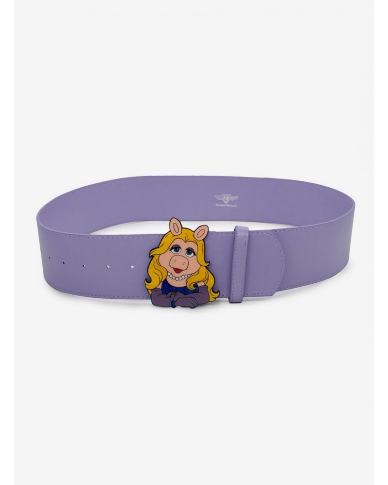 Disney The Muppets Miss Piggy Glitter Enamel Buckle Vegan Leather Belt $7.22 Belts