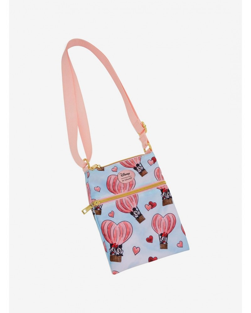 Her Universe Disney Mickey Mouse & Minnie Mouse Heart Balloon Passport Crossbody Bag $8.28 Bags