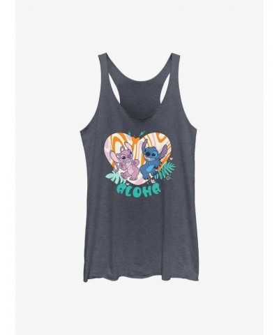 Disney Lilo & Stitch Angel and Stitch Groovy Heart Girls Tank $10.10 Tanks