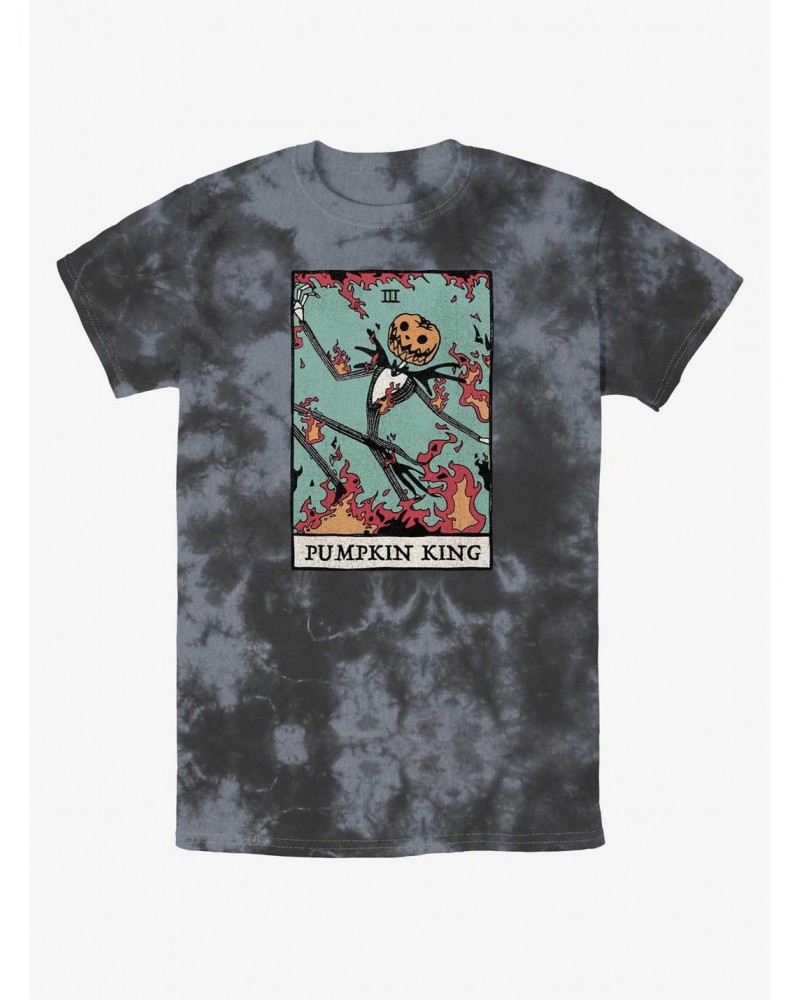 Disney The Nightmare Before Christmas Jack Pumpkin King Card Tie-Dye T-Shirt $11.14 T-Shirts