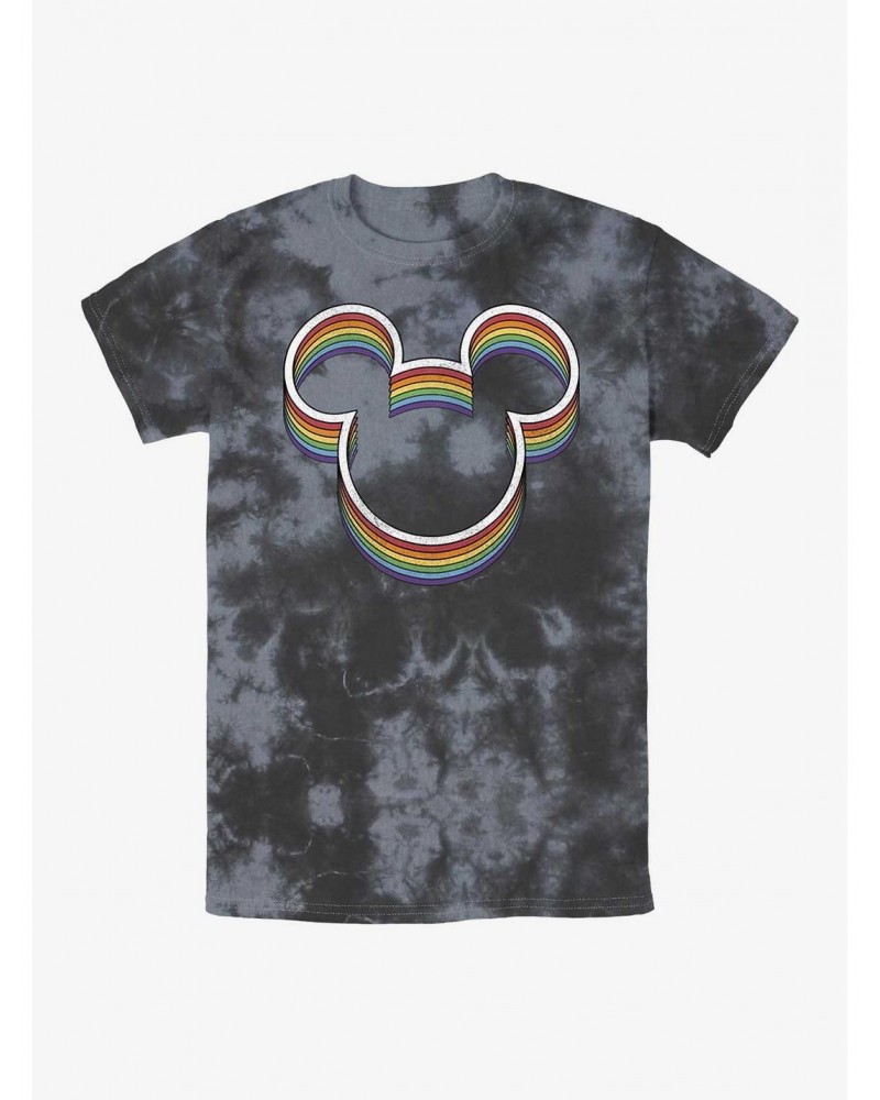 Disney Mickey Mouse Rainbow Ears Tie-Dye T-Shirt $12.17 T-Shirts