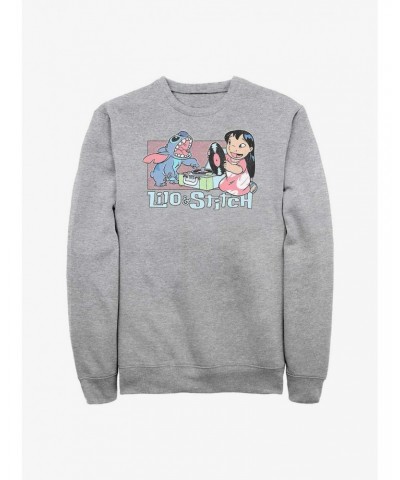 Disney Lilo & Stitch Duo Records Crew Sweatshirt $12.18 Sweatshirts