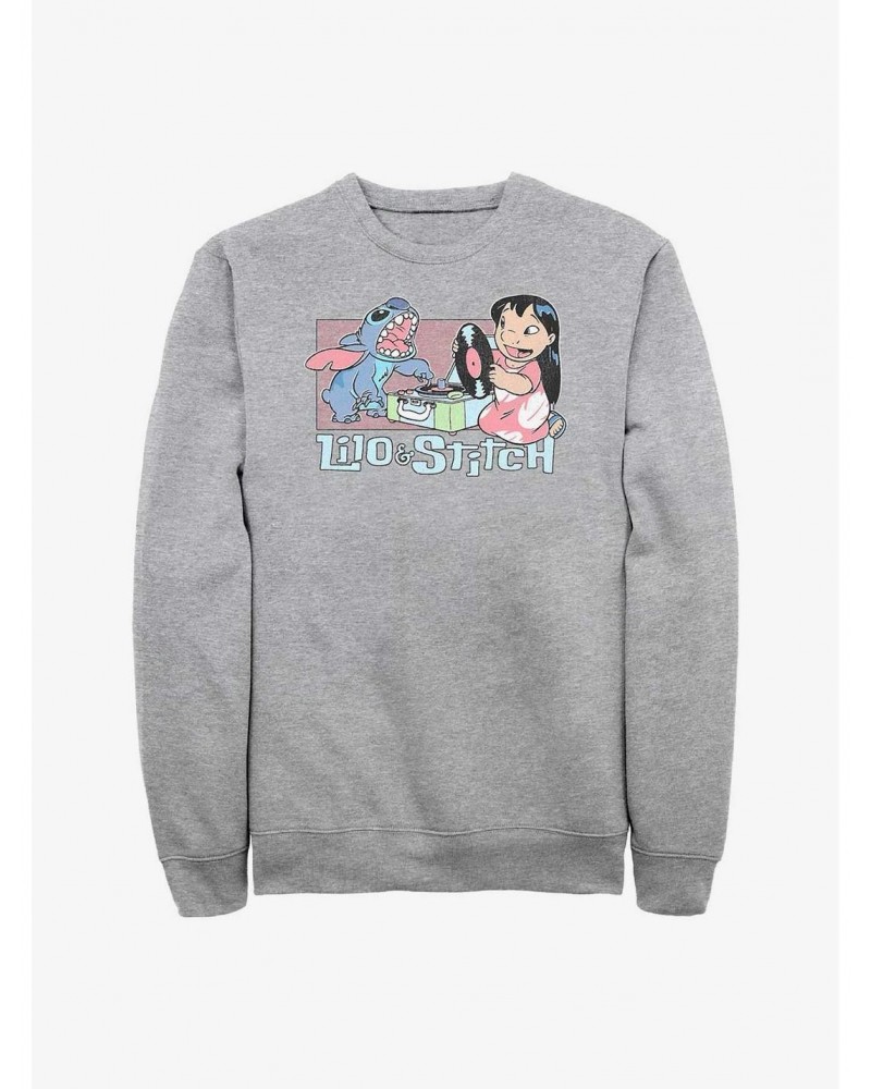 Disney Lilo & Stitch Duo Records Crew Sweatshirt $12.18 Sweatshirts