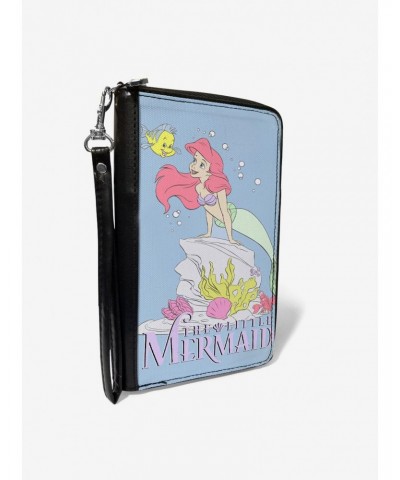 Disney The Little Mermaid Flounder and Ariel Pose Zip Around Rectangle Wallet $12.67 Wallets