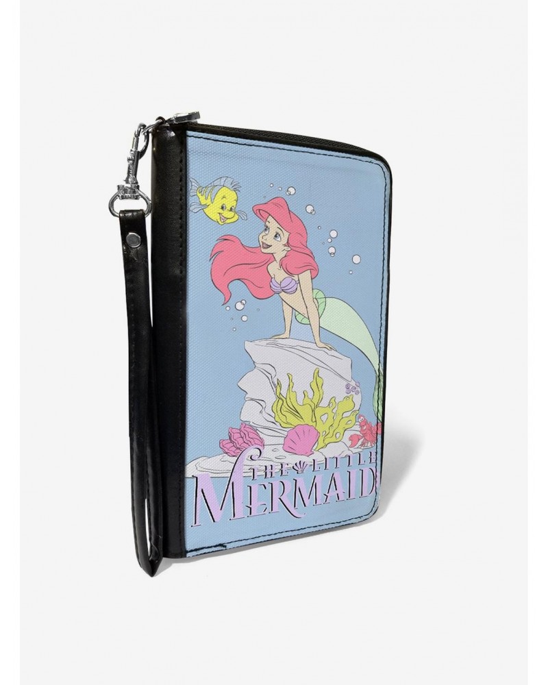 Disney The Little Mermaid Flounder and Ariel Pose Zip Around Rectangle Wallet $12.67 Wallets