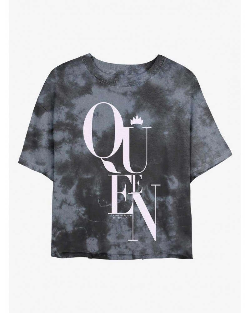 Disney Villains Crowned Evil Queen Tie-Dye Girls Crop T-Shirt $9.25 T-Shirts