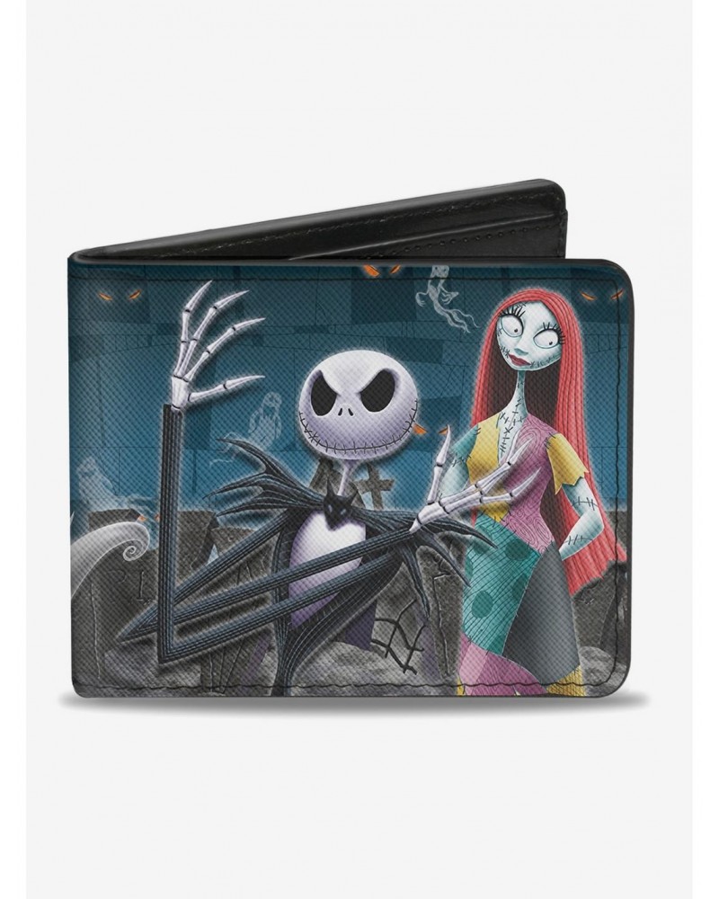 The Nightmare Before Christmas Four Character Group Cemetery Scene Bi-Fold Wallet $7.32 Wallets