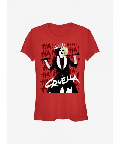 Disney Cruella Cruel Laughter Girls T-Shirt $11.45 T-Shirts