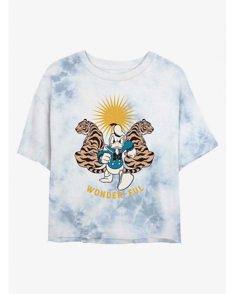 Disney Mickey Mouse Wonderful Duck Tie-Dye Girls Crop T-Shirt $14.16 T-Shirts