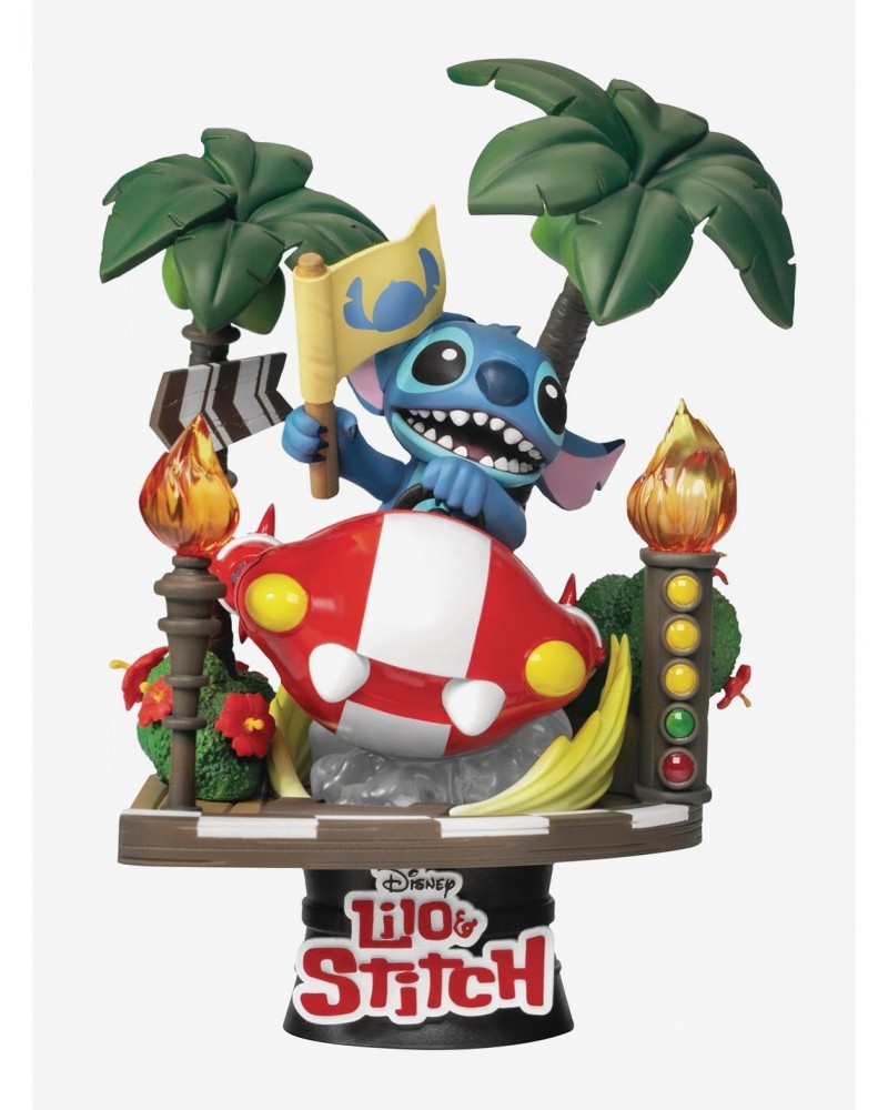 Beast Kingdom Disney Lilo & Stitch D-Stage DS-108 Stitch Racing Car Statue $17.96 Statues