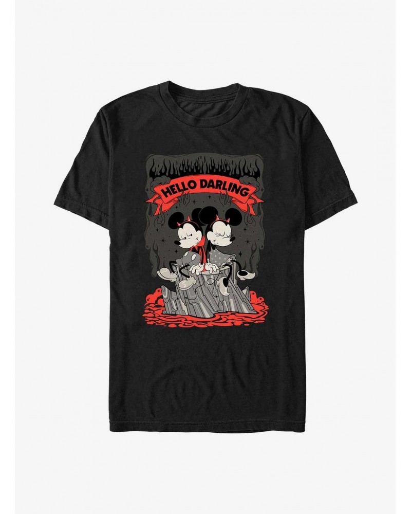 Disney Mickey Mouse Mickey and Minnie Devilish Hello Darling T-Shirt $9.08 T-Shirts