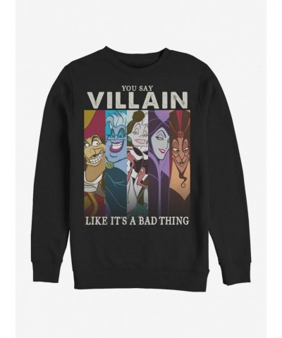 Disney Villains Villain Like Bad Crew Sweatshirt $14.02 Sweatshirts