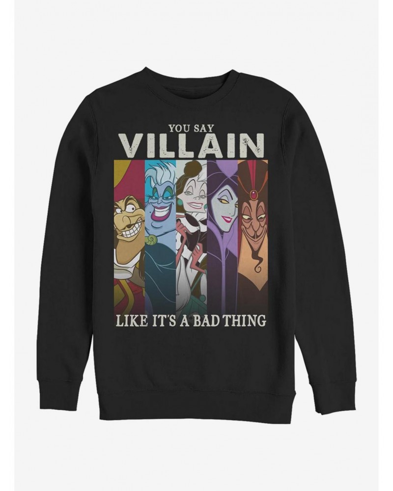 Disney Villains Villain Like Bad Crew Sweatshirt $14.02 Sweatshirts