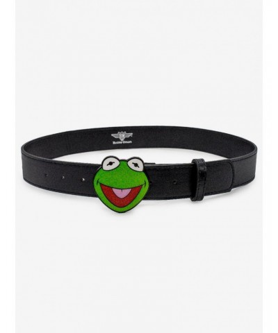 Disney The Muppets Kermit Glitter Enamel Buckle Vegan Leather Belt $7.79 Belts